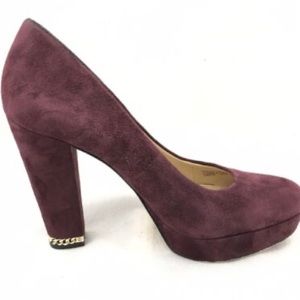 Burgundy Michael kors suede platform heels